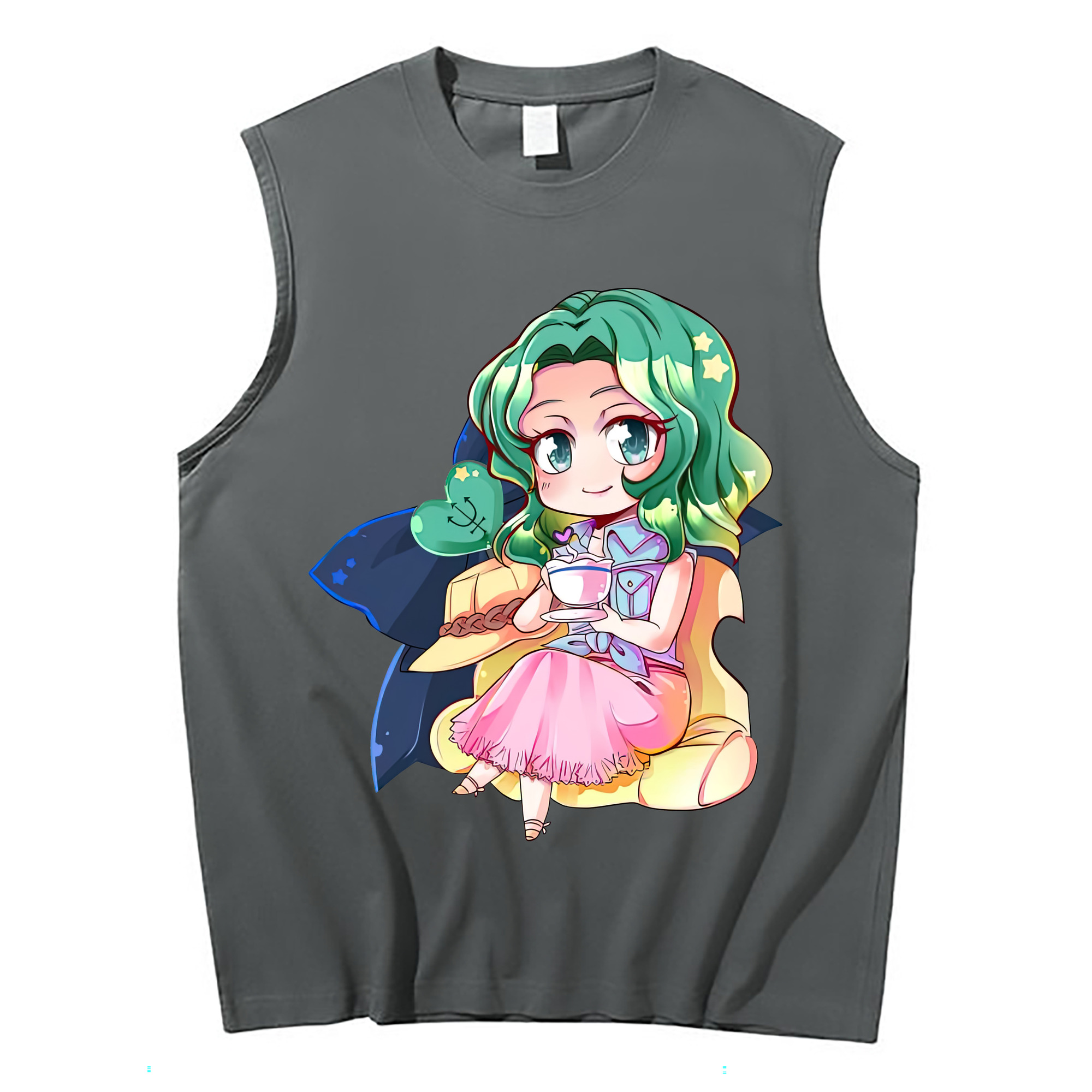 （画像用） 美少女戦士セーラームーン 海王 みちる（かいおう みちる） Sailor Moon Kaiou Michiru コットン100％タンクトップ（フロントプリント）
